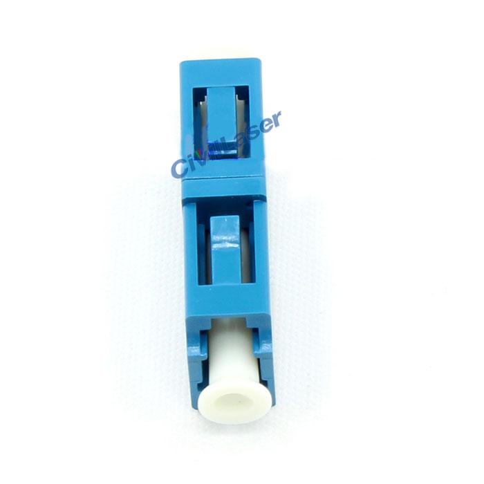 Symmetrical Type Blue Singal Mode Singal Core Plastic LC Fiber Optic Adapter